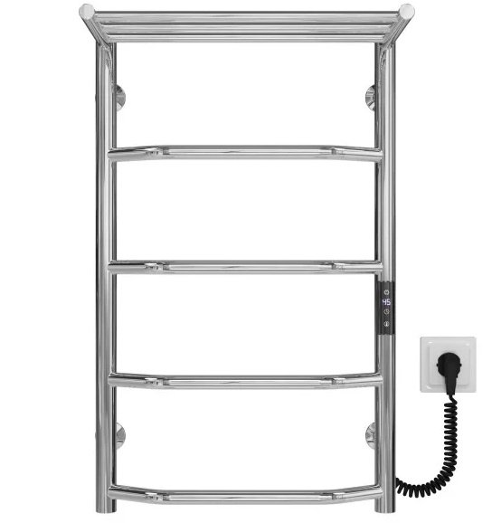 Електрична сушарка для рушників Deffi Трапеція з полицею П5 400х700 праве підключення JD03 хром C.TP.70.40.5.E.C.R.1