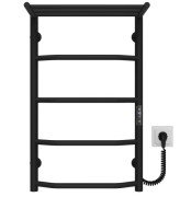 Электрический полотенцесушитель Deffi Трапеция с полкой П5 400х700 правое подключение JD03 черный C.TP.70.40.5.E.B.R.1