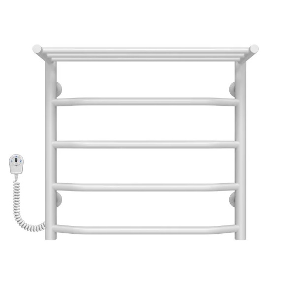 Електрична сушарка для рушників Deffi Трапеція з полицею П5 500х500 ліве підключення білий C.TP.50.50.5.E.W.L.5