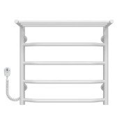 Электрический полотенцесушитель Deffi Трапеция с полкой П5 500х500 левое подключение белый C.TP.50.50.5.E.W.L.5