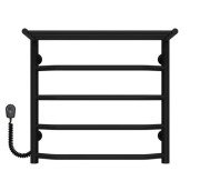 Электрический полотенцесушитель Deffi Трапеция с полкой П5 500х500 левое подключение черный C.TP.50.50.5.E.B.L.5