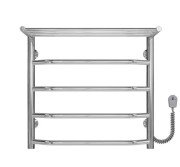 Электрический полотенцесушитель Deffi Трапеция с полкой П5 500х500 правое подключение хром C.TP.50.50.5.E.C.R.5