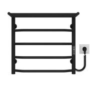Электрический полотенцесушитель Deffi Трапеция с полкой П5 500х500 правое подключение JD03 черный C.TP.50.50.5.E.B.R.1