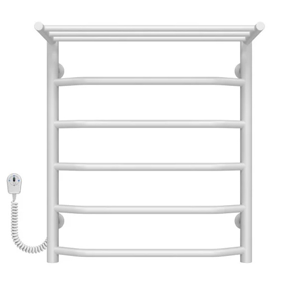 Электрический полотенцесушитель Deffi Трапеция с полкой П6 500х600 левое подключение белый C.TP.60.50.6.E.W.L.5