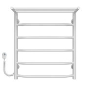 Электрический полотенцесушитель Deffi Трапеция с полкой П6 500х600 левое подключение белый C.TP.60.50.6.E.W.L.5