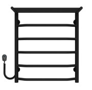 Электрический полотенцесушитель Deffi Трапеция с полкой П6 500х600 левое подключение черный C.TP.60.50.6.E.B.L.5