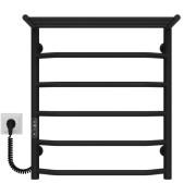 Электрический полотенцесушитель Deffi Трапеция с полкой П6 500х600 левое подключение JD03 черный C.TP.60.50.6.E.B.L.1