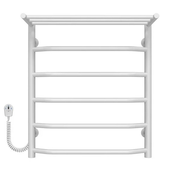 Електрична сушарка для рушників Deffi Трапеція з полицею П6 500х600 ліве підключення білий C.TP.60.50.6.E.W.L.5