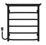 Электрический полотенцесушитель Deffi Трапеция с полкой П6 500х600 левое подключение черный C.TP.60.50.6.E.B.L.5