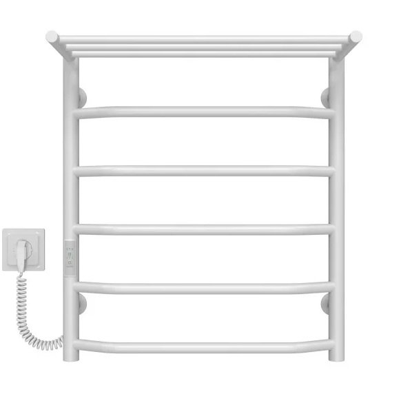 Электрический полотенцесушитель Deffi Трапеция с полкой П6 500х600 левое подключение WD03 белый C.TP.60.50.6.E.W.L.3
