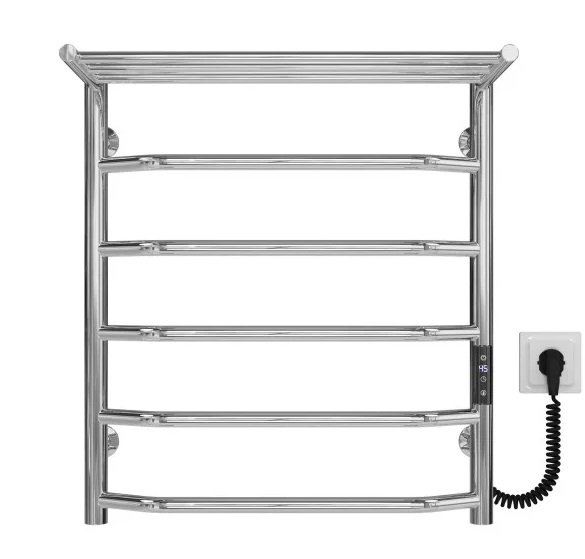 Электрический полотенцесушитель Deffi Трапеция с полкой П6 500х600 правое подключение JD03 хром C.TP.60.50.6.E.C.R.1
