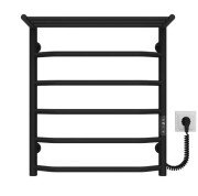Электрический полотенцесушитель Deffi Трапеция с полкой П6 500х600 правое подключение JD03 черный C.TP.60.50.6.E.B.R.1