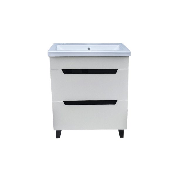 Тумба под раковину Vivia Poli Ш2 80х42 см комбинируется с раковинами Como 80/Cers 80 МДФ/ДСП сливочный браш А0051106