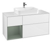 Тумба под раковину Villeroy & Boch Finion 120х50,1 см с подсветкой МДФ глянцевый белый лак/стекло белое матовое G411GMGF