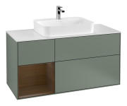 Тумба под раковину Villeroy & Boch Finion 120х50,1 см с подсветкой МДФ оливковый матовый лак/стекло белое матовое G411GNGM