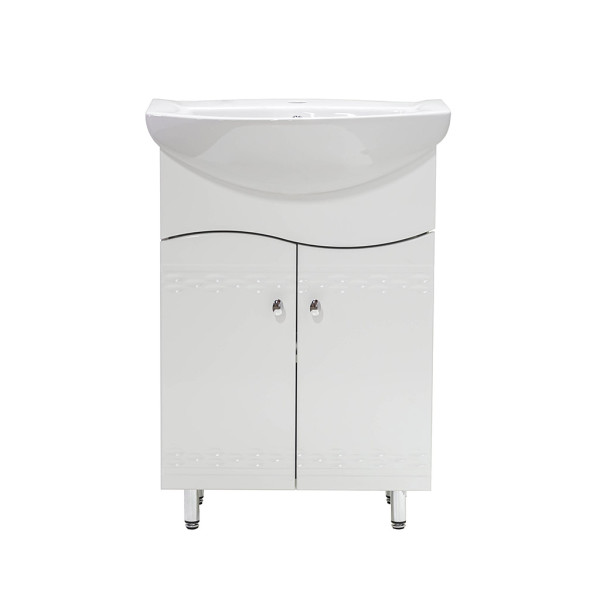 Тумба под раковину Vivia Волна Д2 60х29 см комбинируется с раковинами Либра 60/Солос 56 МДФ/ДСП белый А0020166