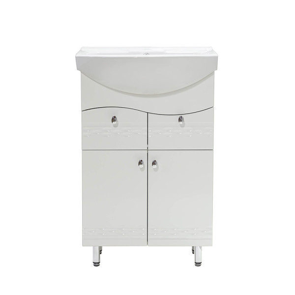 Тумба под раковину Vivia Волна Д2Ш2 60х34 см комбинируется с раковинами Изео/Церсания 60 МДФ/ДСП белый А0025401