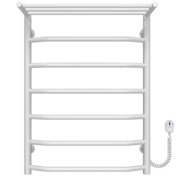 Электрический полотенцесушитель Deffi Трапеция с полкой П7 500х700 правое подключение белый C.TP.60.50.5.E.W.R.5