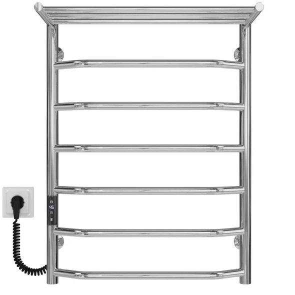 Електрична сушарка для рушників Deffi Трапеція з полицею П7 500х700 ліве підключення JD03 хром C.TP.70.50.7.E.C.L.1