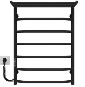 Электрический полотенцесушитель Deffi Трапеция с полкой П7 500х700 левое подключение JD03 черный C.TP.70.50.7.E.B.L.1