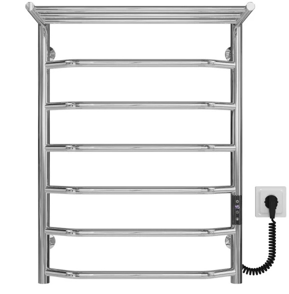 Електрична сушарка для рушників Deffi Трапеція з полицею П7 500х700 праве підключення JD03 хром C.TP.70.50.7.E.C.R.1