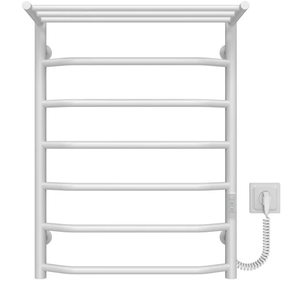 Електрична сушарка для рушників Deffi Трапеція з полицею П7 500х700 праве підключення WD03 білий C.TP.70.50.7.E.W.R.3