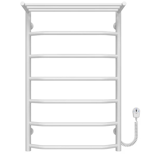 Электрический полотенцесушитель Deffi Трапеция с полкой П7 500х800 правое подключение белый C.TP.80.50.7.E.W.R.5