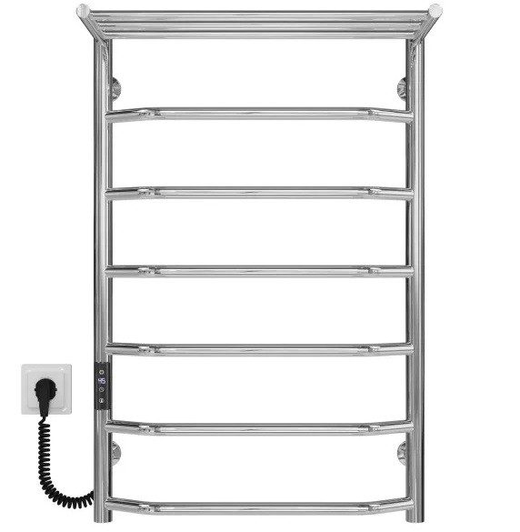 Электрический полотенцесушитель Deffi Трапеция с полкой П7 500х800 левое подключение JD03 хром C.TP.80.50.7.E.C.L.1