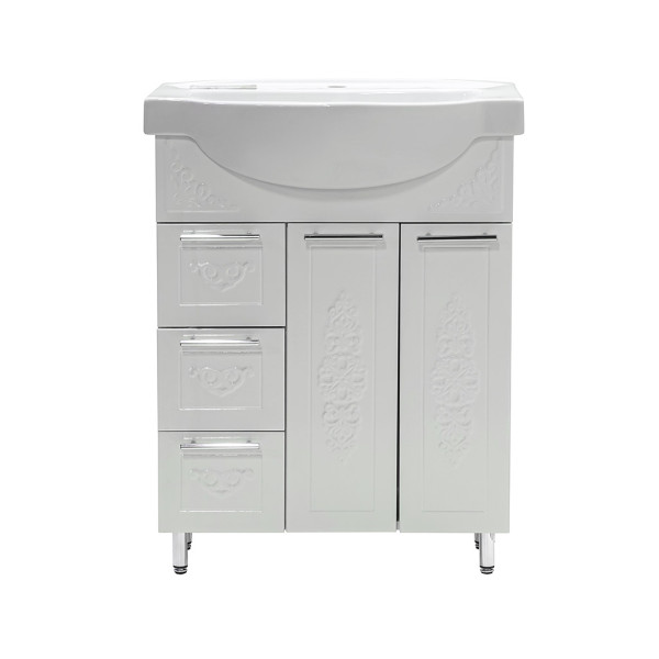 Тумба под раковину Vivia Анжелика Д2Ш3 65х32 см комбинируется с раковиной Акцент 65 МДФ/ДСП белый А0048502