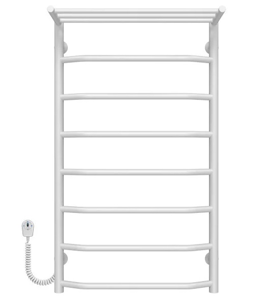 Электрический полотенцесушитель Deffi Трапеция с полкой П8 500х900 левое подключение белый C.TP.90.50.8.E.W.L.5