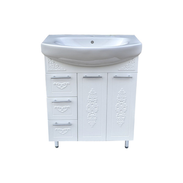 Тумба под раковину Vivia Анжелика Д2Ш3 70х35 см комбинируется с раковинами Лотос/Runa 70 МДФ/ДСП белый А0053786