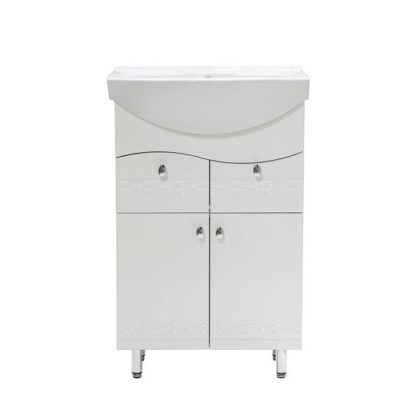 Тумба під раковину Vivia Хвиля Д2Ш2 60х34 см комбінується з раковинами Ізео/Церсанія 60 МДФ/ДСП білий А0025401