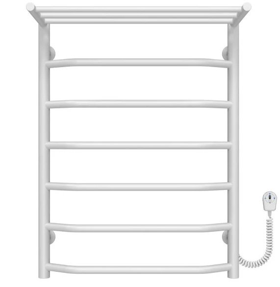 Електрична сушарка для рушників Deffi Трапеція з полицею П7 500х700 праве підключення білий C.TP.60.50.5.E.W.R.5