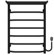 Електрична сушарка для рушників Deffi Трапеція з полицею П7 500х700 праве підключення чорний C.TP.60.50.5.E.B.R.5