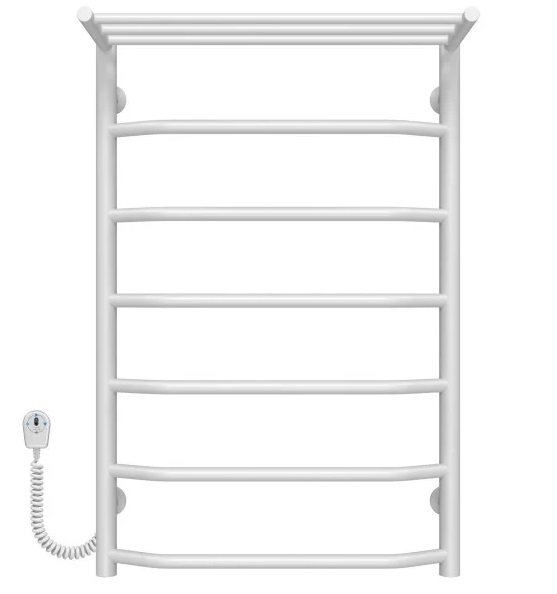Электрический полотенцесушитель Deffi Трапеция с полкой П7 500х800 левое подключение белый C.TP.80.50.7.E.W.L.5