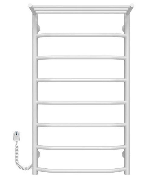 Электрический полотенцесушитель Deffi Трапеция с полкой П8 500х900 левое подключение белый C.TP.90.50.8.E.W.L.5