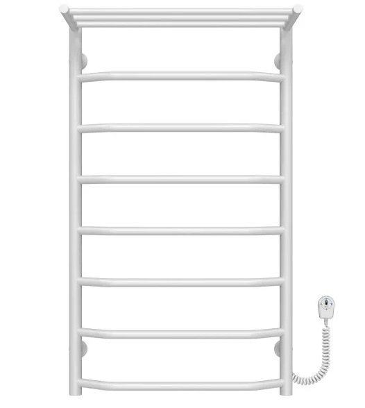 Електрична сушарка для рушників Deffi Трапеція з полицею П8 500х900 правильне підключення білий C.TP.90.50.8.E.W.R.5