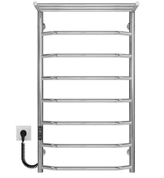 Электрический полотенцесушитель Deffi Трапеция с полкой П8 500х900 левое подключение JD03 хром C.TP.90.50.8.E.C.L.1