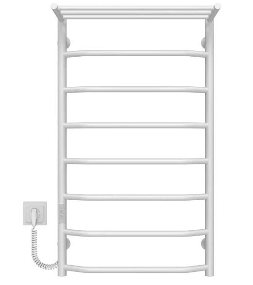 Електрична сушарка для рушників Deffi Трапеція з полицею П8 500х900 ліве підключення WD03 білий C.TP.90.50.8.E.W.L.3