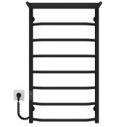 Электрический полотенцесушитель Deffi Трапеция с полкой П8 500х900 левое подключение JD03 черный C.TP.90.50.8.E.B.L.1