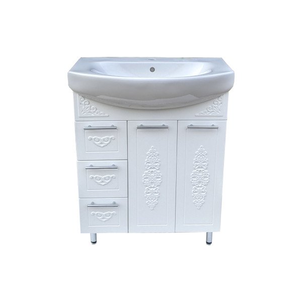 Тумба під раковину Vivia Анжеліка Д2Ш3 70х35 см комбінується з раковинами Лотос/Runa 70 МДФ/ДСП білий А0053786