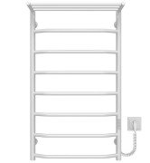 Электрический полотенцесушитель Deffi Трапеция с полкой П8 500х900 правое подключение WD03 белый C.TP.90.50.8.E.W.R.3