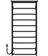 Электрический полотенцесушитель Deffi Трапеция с полкой П10 500х1100 левое подключение черный C.TP.110.50.10.E.B.L.5