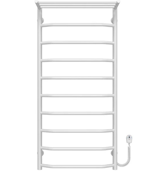 Електрична сушарка для рушників Deffi Трапеція з полицею П10 500х1100 праве підключення білий C.TP.110.50.10.E.W.R.5