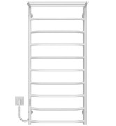 Электрический полотенцесушитель Deffi Трапеция с полкой П10 500х1100 левое подключение WD03 белый C.TP.110.50.10.E.W.L.3