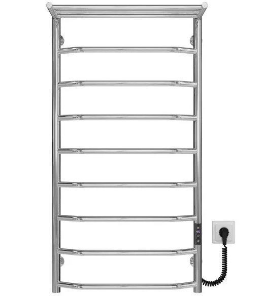 Электрический полотенцесушитель Deffi Трапеция с полкой П9 500х1000 правое подключение JD03 хром C.TP.100.50.9.E.C.R.1