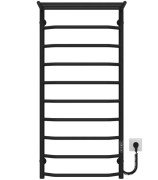 Электрический полотенцесушитель Deffi Трапеция с полкой П10 500х1100 правое подключение JD03 черный C.TP.110.50.10.E.B.R.1