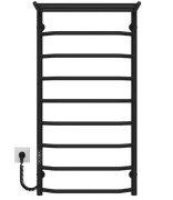 Електрична сушарка для рушників Deffi Трапеція з полицею П9 500х1000 ліве підключення JD03 чорний C.TP.100.50.9.E.B.L.1