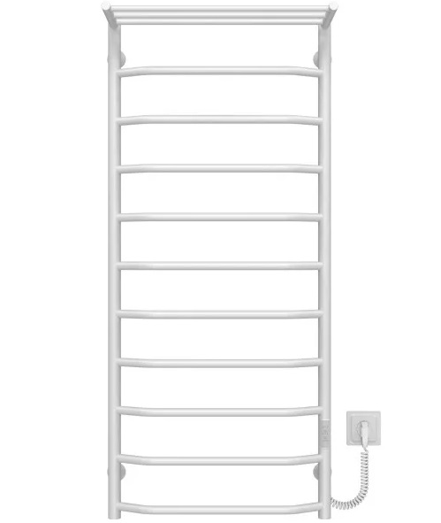Электрический полотенцесушитель Deffi Трапеция с полкой П11 500х1200 правое подключение WD03 белый C.TP.120.50.11.E.W.R.3