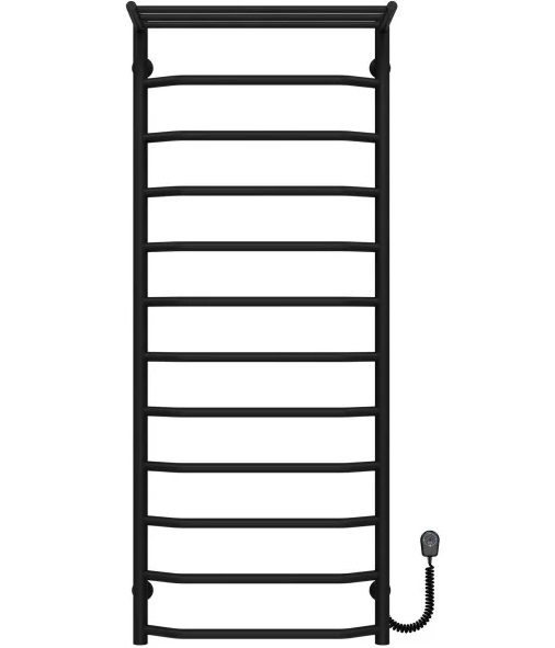 Електрична сушарка для рушників Deffi Трапеція з полицею П12 500х1300 праве підключення чорний C.TP.130.50.12.E.B.R.5